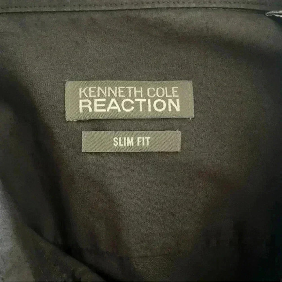 Kenneth Cole Stretch Solid Button-Down Long Sleeve Shirt Slim Fir M (17) #1781 - Picture 10 of 11